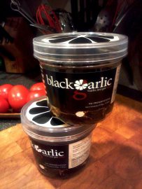 Cloves of black garlic from Black Garlic, Inc.