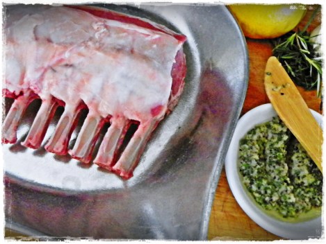 1) Make a garlic-rosemary-lemon paste;