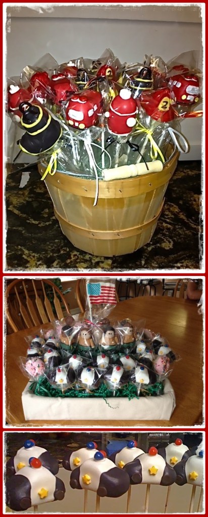 Baskets full o' Fireman pops and Police pops.